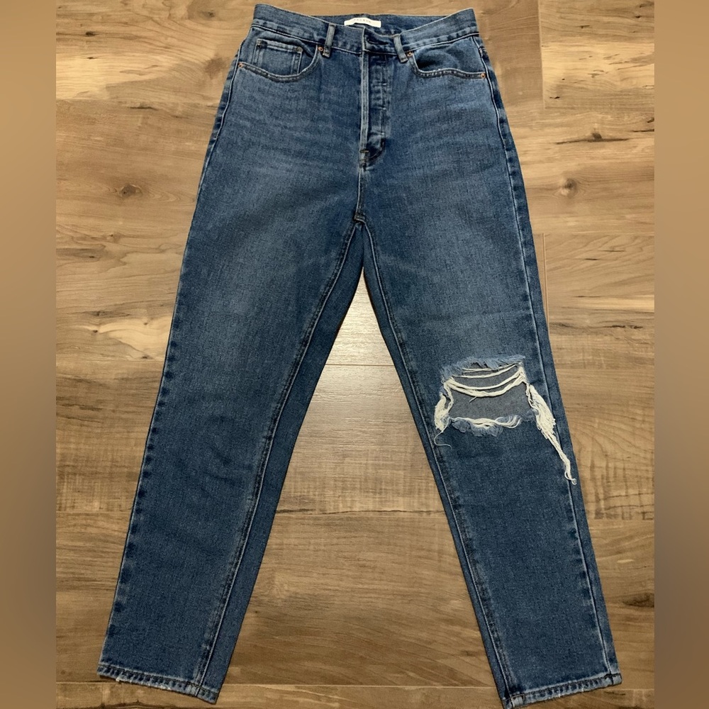 PACSUN women’s distressed ultra high waisted slim fit jeans in medium blue!